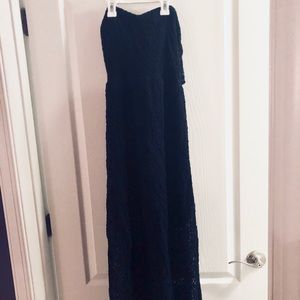 Black Lace Strapless Sundress